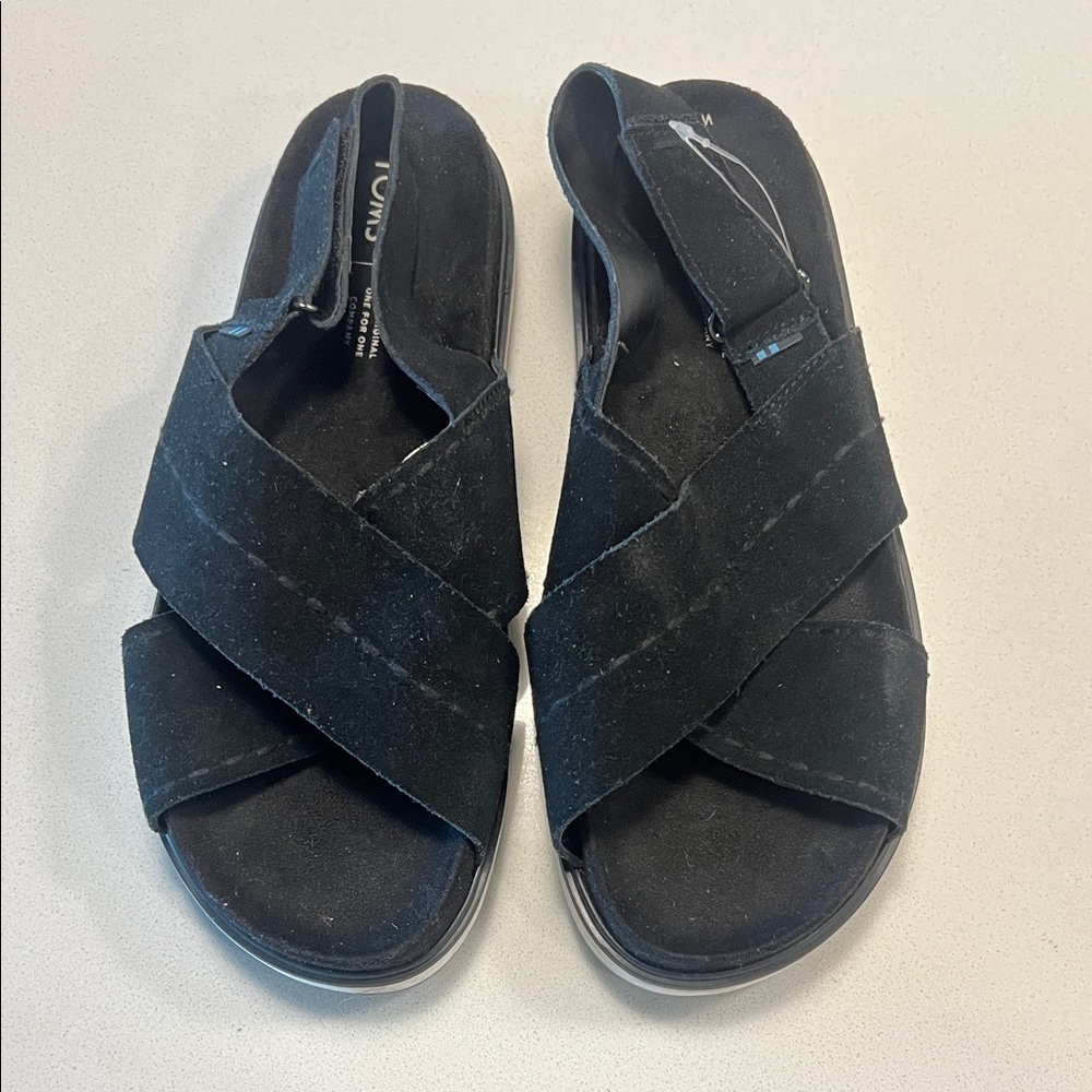 Toms Black Crisscross Sandals